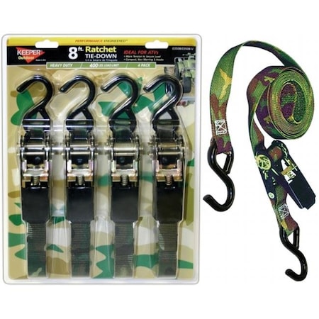 Hampton Products Keeper Hampton Products Keeper 03508-V 4 Pack 8 ft. Camo Ratchet Tie-Down 03508-V